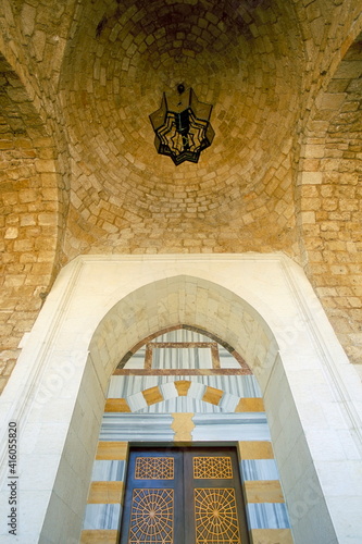 Doorway detail of entrance to the Omari Mosque, Beirut, Lebanon, Middle East photo
