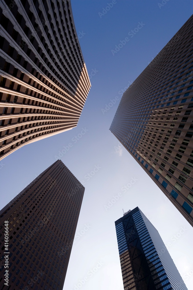 Low angle view of office buildings, Shinjuku, Tokyo, Honshu, Japan, Asia Low angle view of office buildings, Shinjuku, Tokyo, Honshu, Japan, Asia
