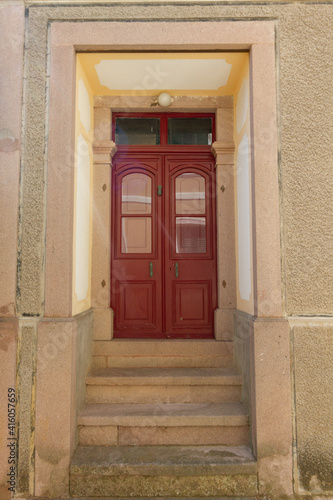 Traditional door in mansion in Mytilene, in Lesvos island (Lesbos), Aegean sea, Greece, Europe.