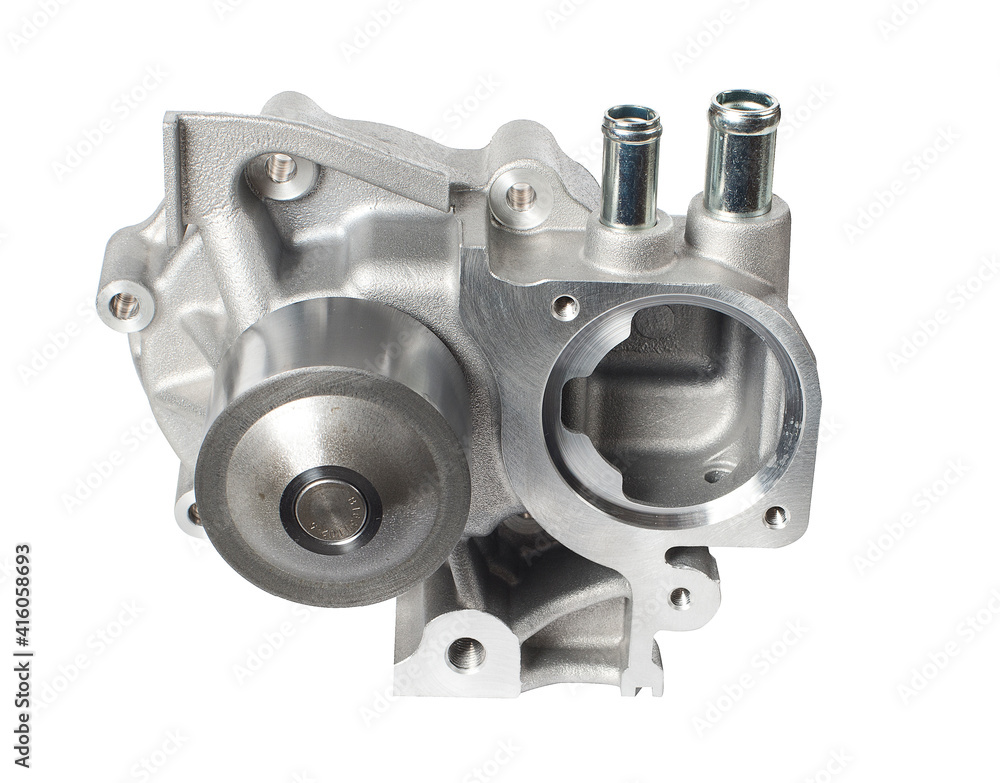 Coolant pump, pump for passenger car. isolated Coolant pump, pump for passenger car. isolated