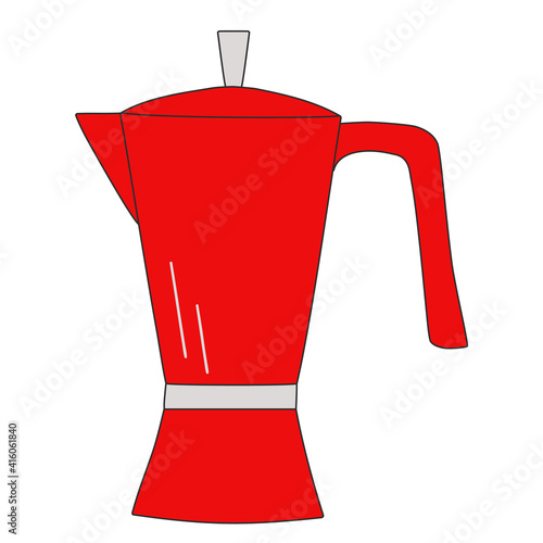 Electric coffee maker. Isolated vector image on white background. Kitchen electrical appliance.