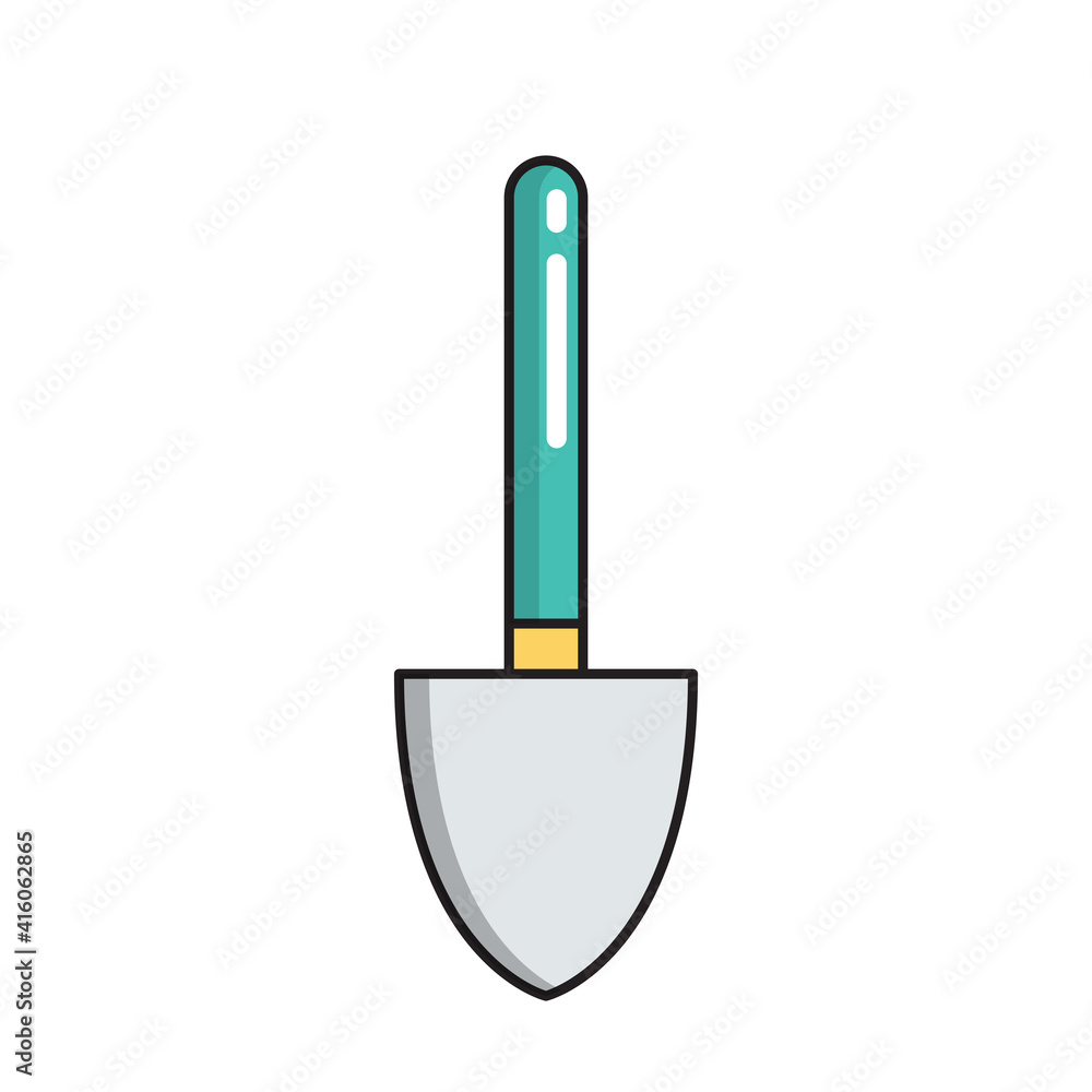 Shovel simple gardening icon in trendy line style isolated on white background for web apps and mobile concept. Vector Illustration Shovel simple gardening icon in trendy line style isolated on white background for web apps and mobile concept. Vector Illustration