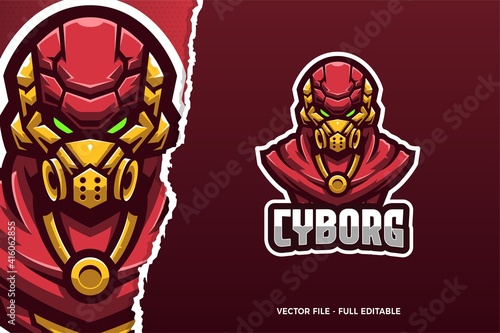 Red Robot E-sport Game Logo Template