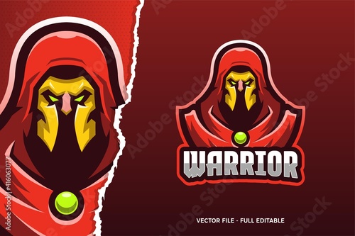 Red Cloak Warrior E-sport Game Logo Template