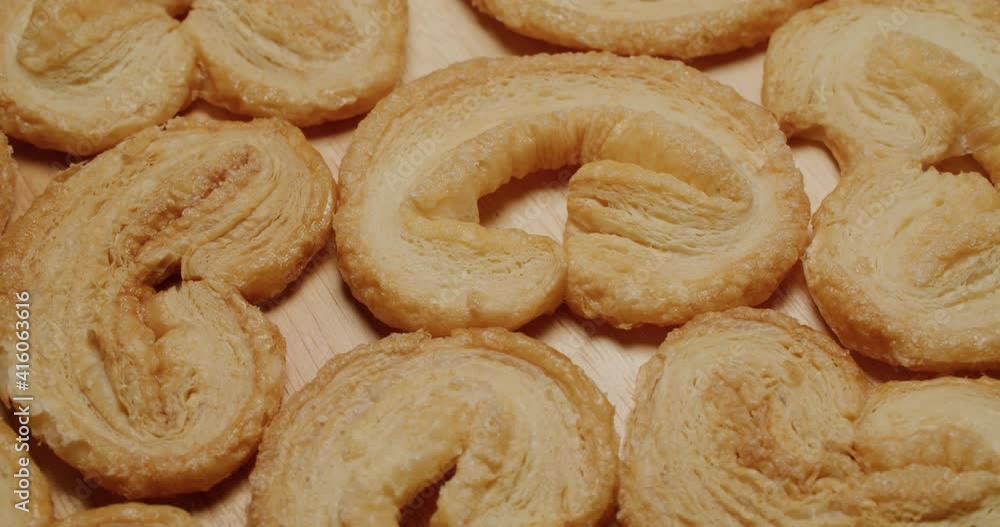 Heart shape baked Palmier cookies Heart shape baked Palmier cookies
