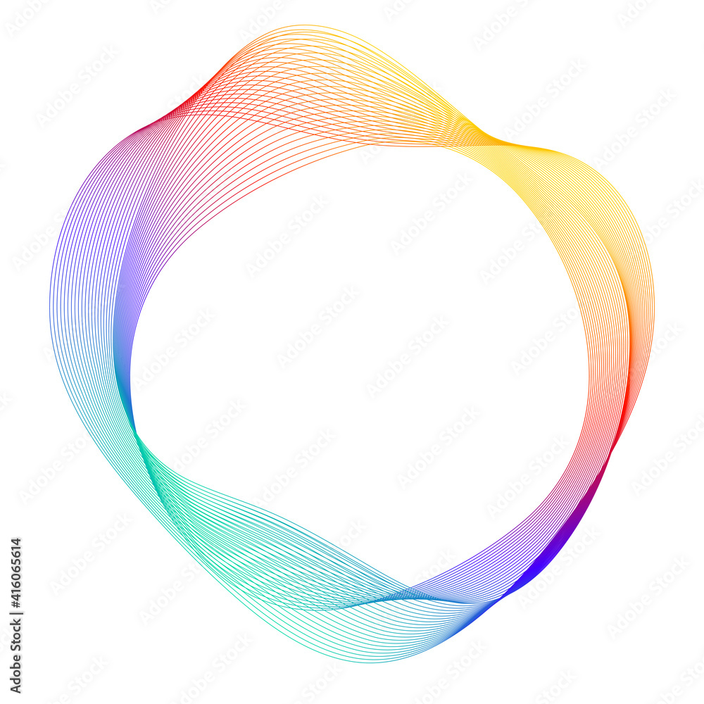 Design elements. Wave of many purple lines circle ring. Abstract vertical wavy stripes on white background isolated. Vector illustration EPS 10. Colourful waves with lines created using Blend Tool Design elements. Wave of many purple lines circle ring. Abstract vertical wavy stripes on white background isolated. Vector illustration EPS 10. Colourful waves with lines created using Blend Tool