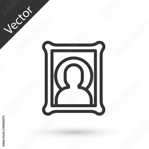 Grey line Christian icon isolated on white background. Vector.