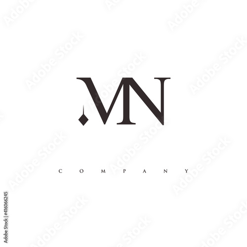monogram MN logo design vector