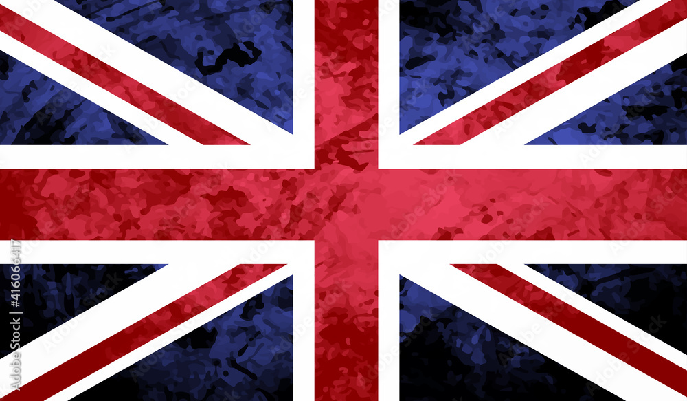 Fototapeta premium Vintage United Kingdom flag with grunge texture