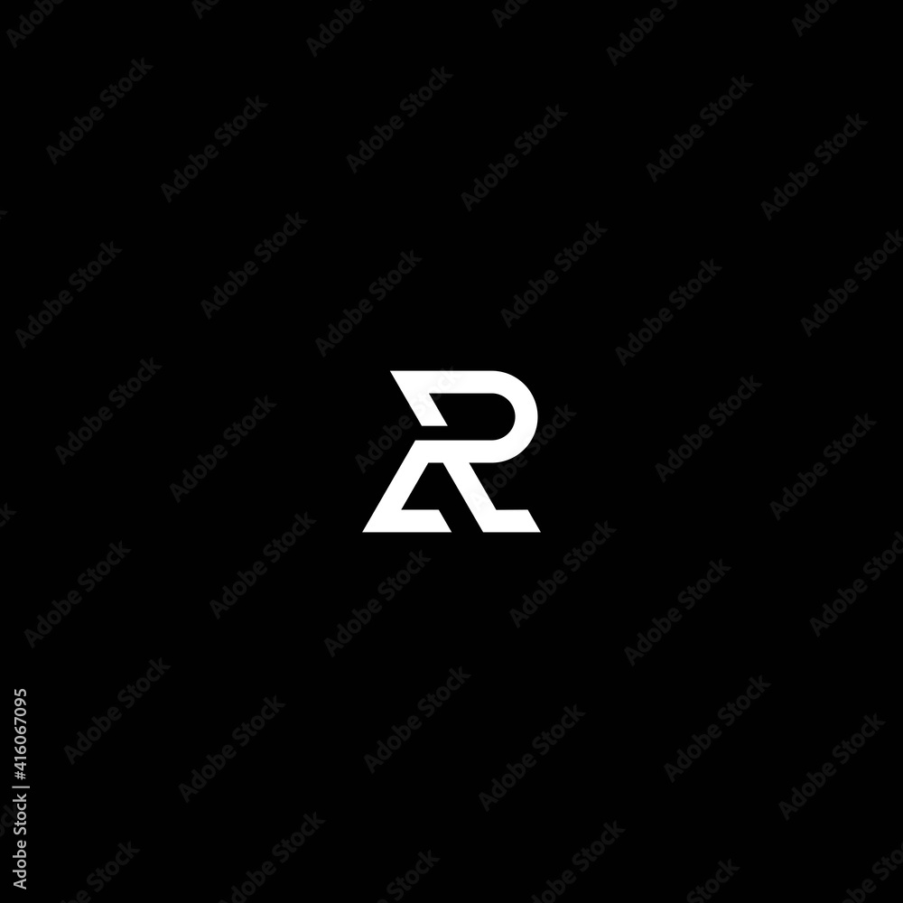 Unique logo design letter R monogram on white color and black background Unique logo design letter R monogram on white color and black background