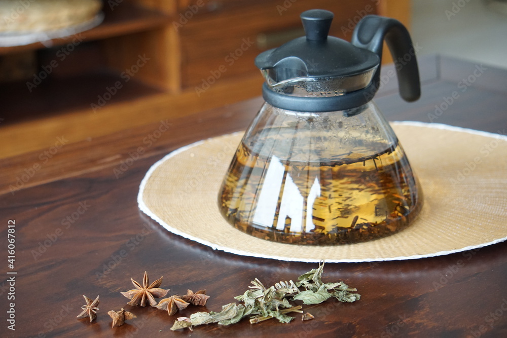 Teapot with Chinese Tea. Lifestyle. At home, Spain. Teapot with Chinese Tea. Lifestyle. At home, Spain.