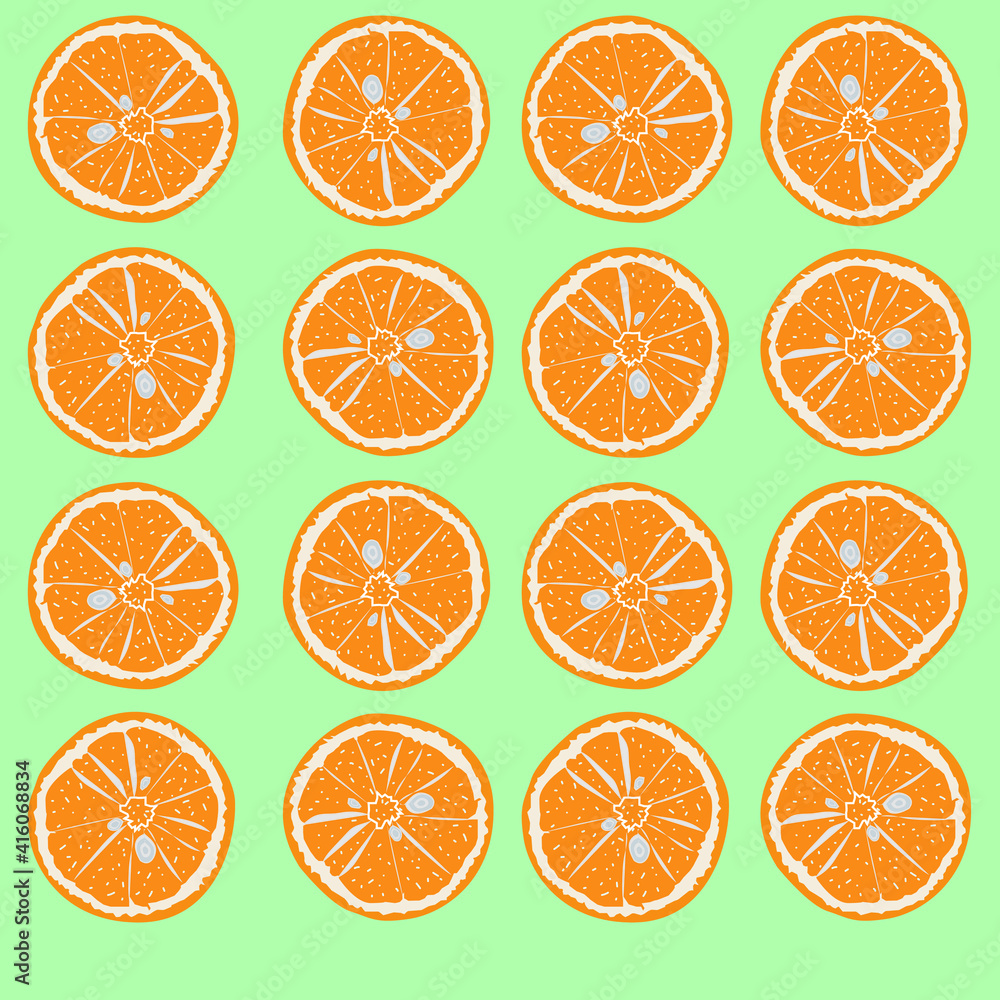 Naklejka seamless pattern with oranges