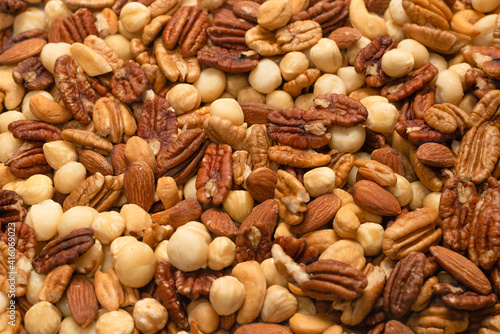 Mix of nuts as a background.