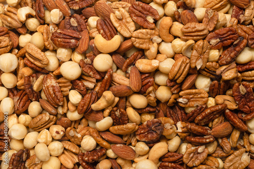 Mix of nuts as a background.