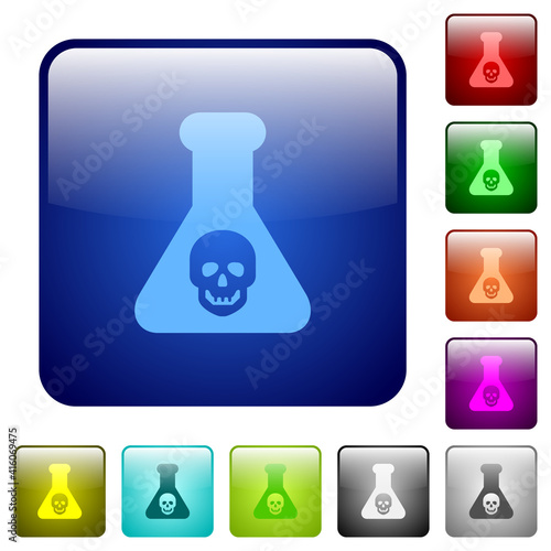 Dangerous chemical experiment color square buttons
