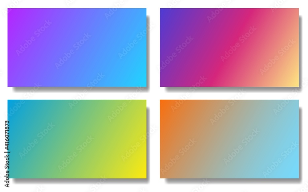 Collection of abstract gradient backgrounds for design. Bright vector illustration