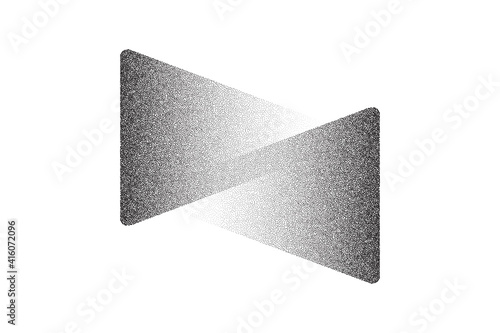 Dotwork arrows pattern vector background. Sand grain effect. Black noise stipple dots. Abstract noise dotwork pattern. Black dots grunge banner. Stipple circles. Dotted arrows vector background.