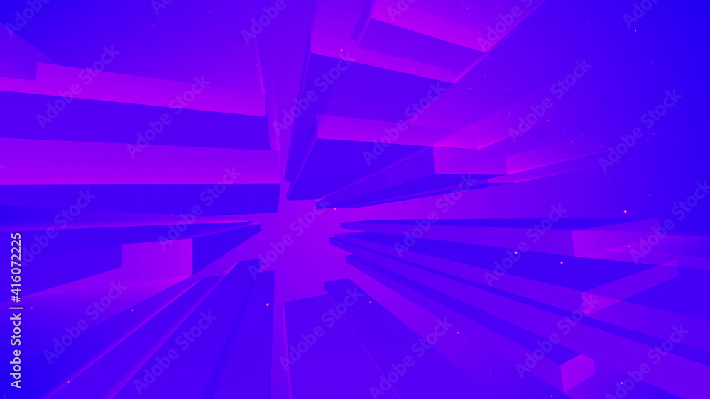 3D illustration of neon glow geometrical object 3D illustration of neon glow geometrical object