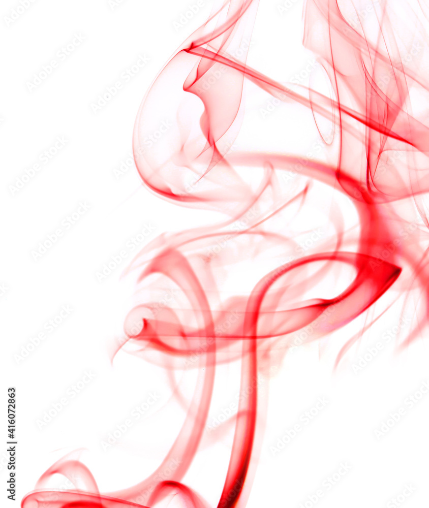 swirling movement of red smoke group, abstract line Isolated on white background swirling movement of red smoke group, abstract line Isolated on white background