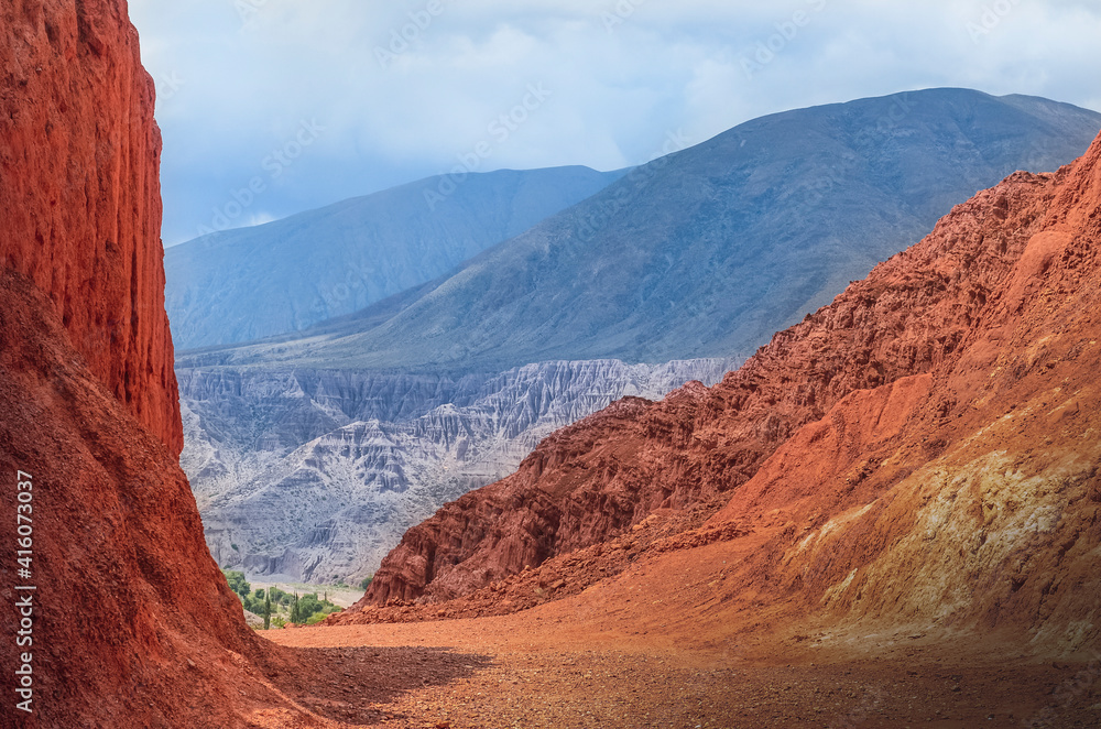 Fototapeta premium Colored landscape in Purmamarca, Jujuy Argentina