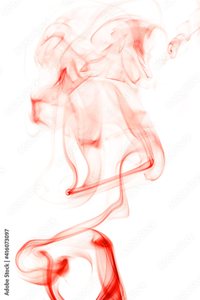 swirling movement of red smoke group, abstract line Isolated on white background swirling movement of red smoke group, abstract line Isolated on white background