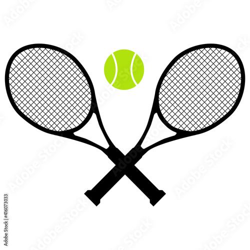 tennis icon on white background. tennis balls and tennis racket. sports sign. tennis logo. flat style.