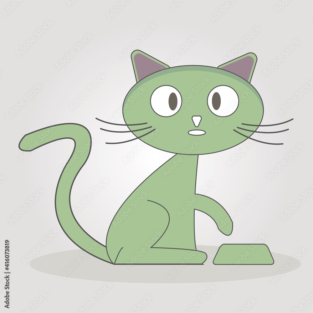 Surprised cat with empty bowl Surprised cat with empty bowl