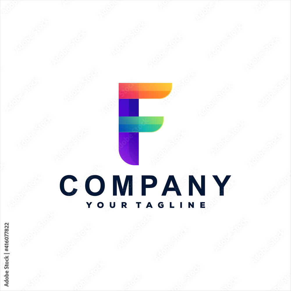 letter f gradient logo design letter f gradient logo design