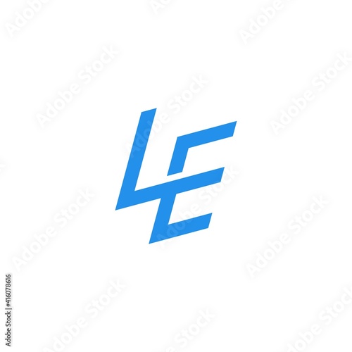 Monogram magnificent elegant trendy awesome three fine lines black and white initials LE