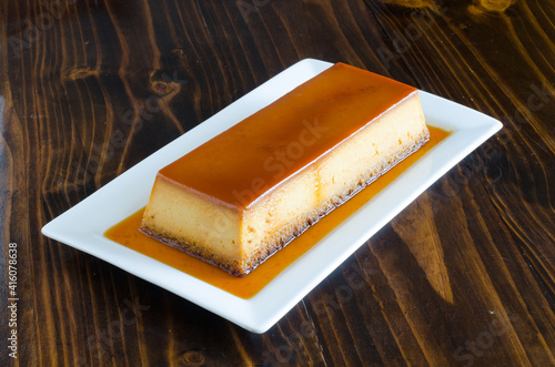 Картината върху платно Caramel custard,Custard pudding,Flan crema volteada