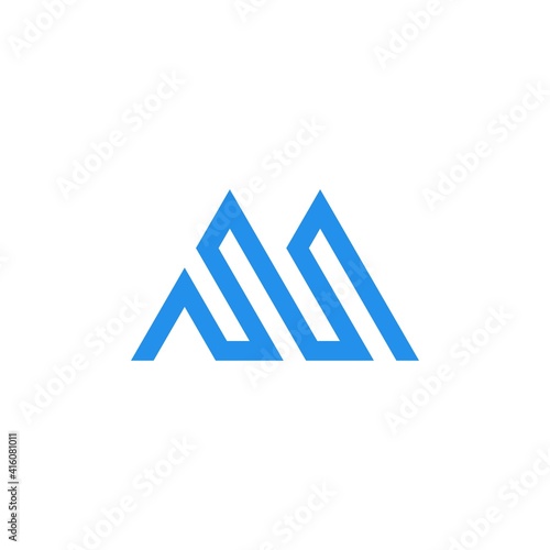 Initial ASS with a triangle shape. logo design vector