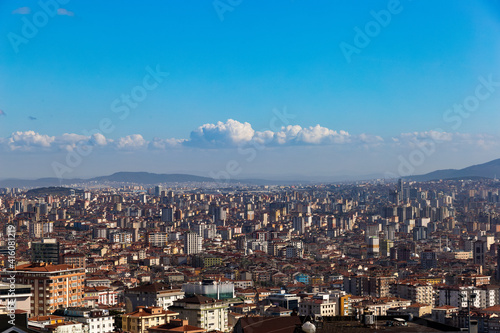 Panorama of asian part of Istanbul. Big city with skyscrapers.Turkey.