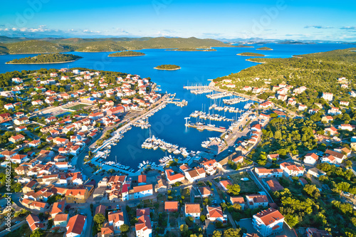 Jezera on Murter island aerial panoramic view, archipelago of Dalmatia photo