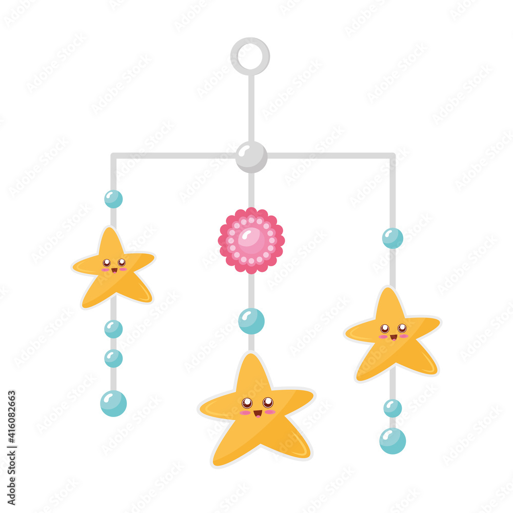 stars hanging in baby toy icon vector illustration design