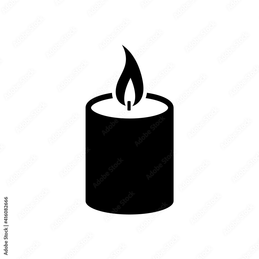 Candle icon, logo isolated on white background Candle icon, logo isolated on white background