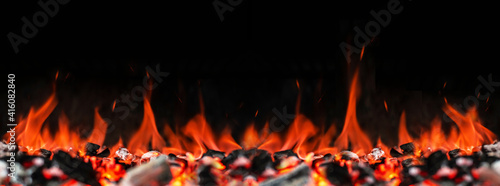 Feuer  Glut  Flammen  Grillen   Panorama XXL