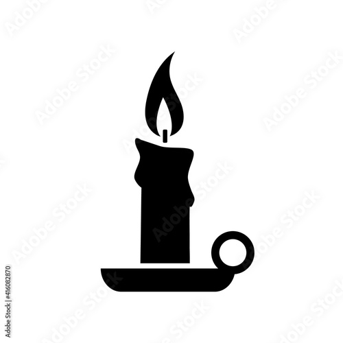 Candle icon, logo isolated on white background