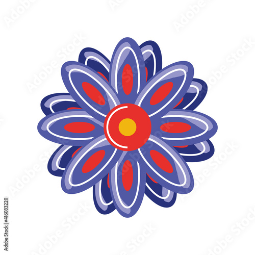colored flower nature decoration cartoon isolated style © djvstock