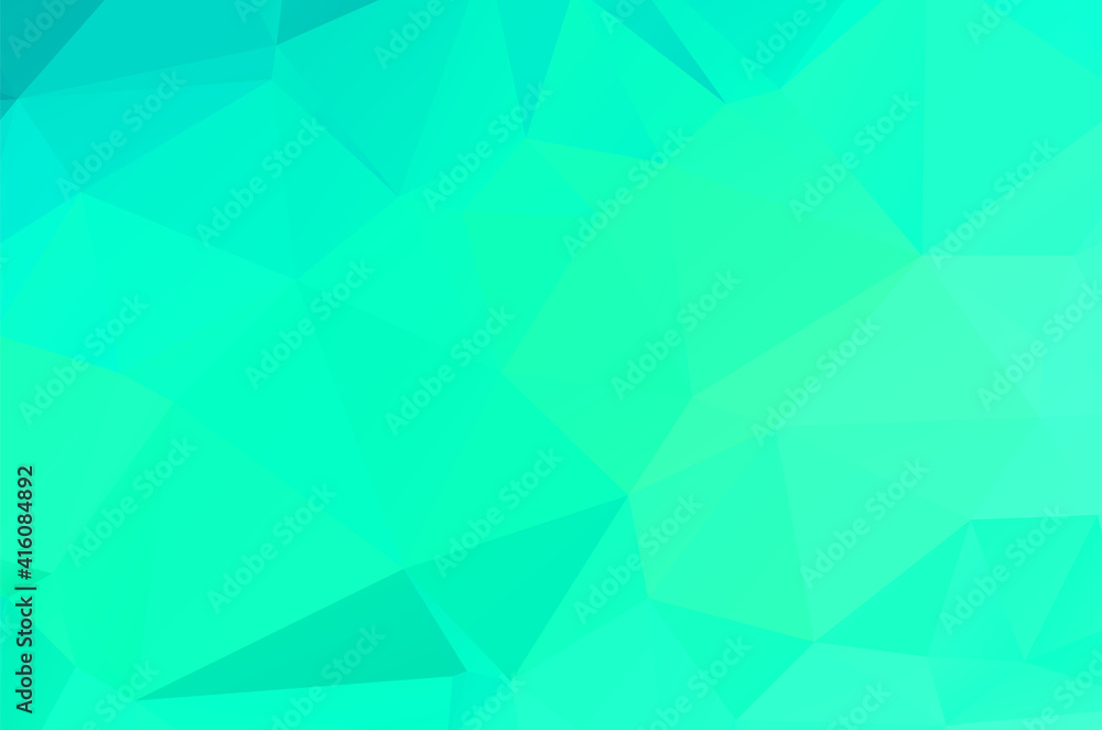 Green vivid abstract geometric background, vector from polygons triangle, mosaic