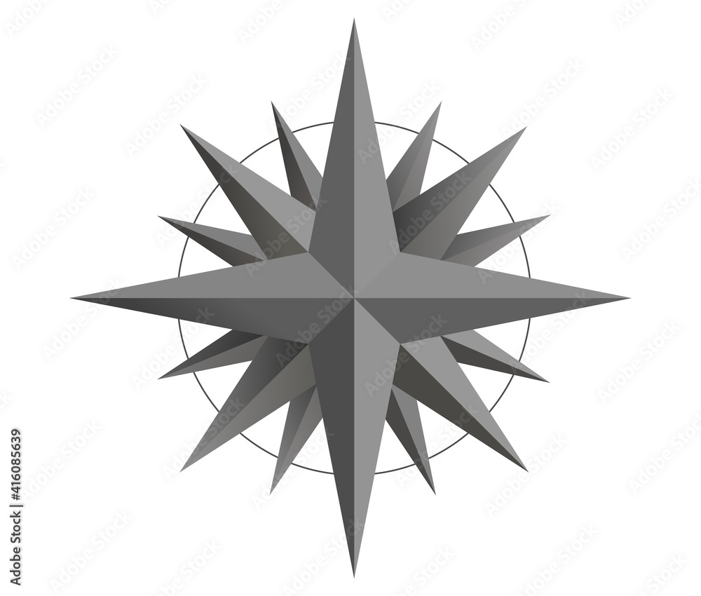 Design elements. Star logo color compass icon rose arrow with shade in origami style. Vector illustration EPS 10. Gorgeous graphic 3d effect for your advertising presentations, cover book, map sign Design elements. Star logo color compass icon rose arrow with shade in origami style. Vector illustration EPS 10. Gorgeous graphic 3d effect for your advertising presentations, cover book, map sign