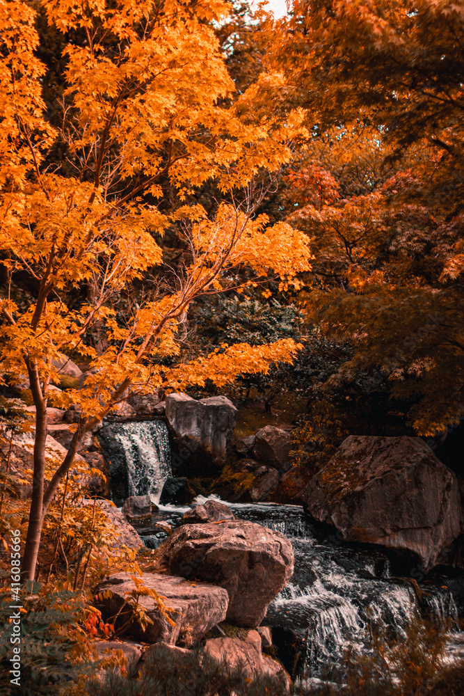 Waterfall in Japanese style garden Waterfall in Japanese style garden