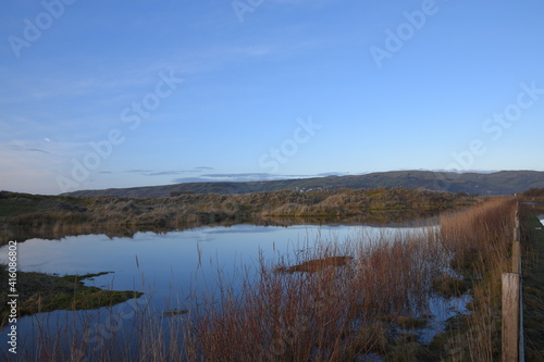 the flooded landscapes of the sand dunes of Ynyslas