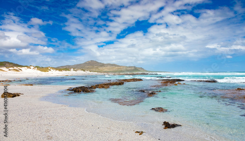 Sandy beach on western side of Cape Town peninsula