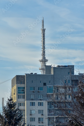 TV tower on a winter day