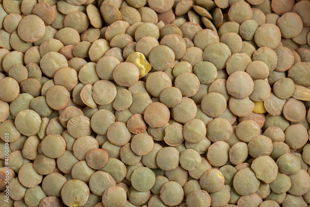 Many of unprepared dried brown lentils background Many of unprepared dried brown lentils background