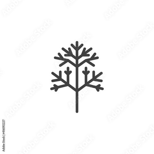 Dill herb vector icon. filled flat sign for mobile concept and web design. Fennel, dill glyph icon. Symbol, logo illustration. Vector graphics