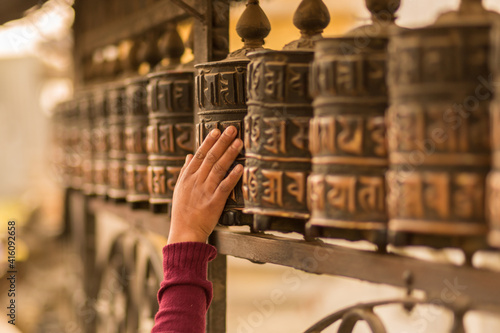 Konstfotografi Buddhist Prayer Wheels