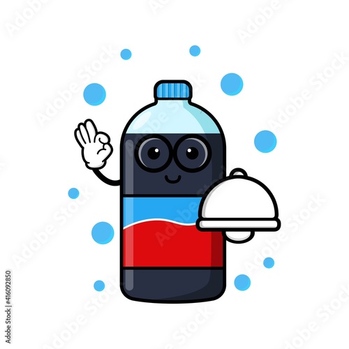 cute coke bottle cartoon mascot character vector design