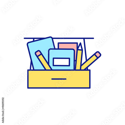 Call cleaning company to office for decluttering RGB color icon. Eliminate dust, dirt, unpleasant odors. Fresh and pristine office. Cleaning up and tidying. Isolated vector illustration