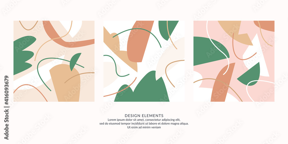 A composition with abstract elements in a popular style. Background for your design. Poster for a blog and website.
